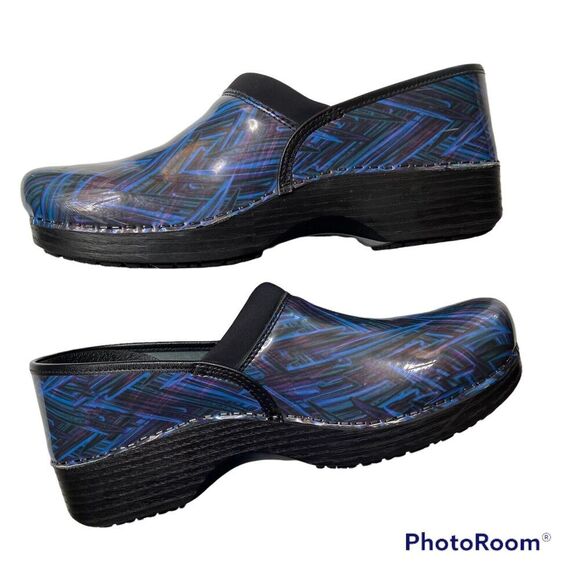 Abeo Ellie Clog Blue Zig Zag Size 10 N - Picture 6 of 10